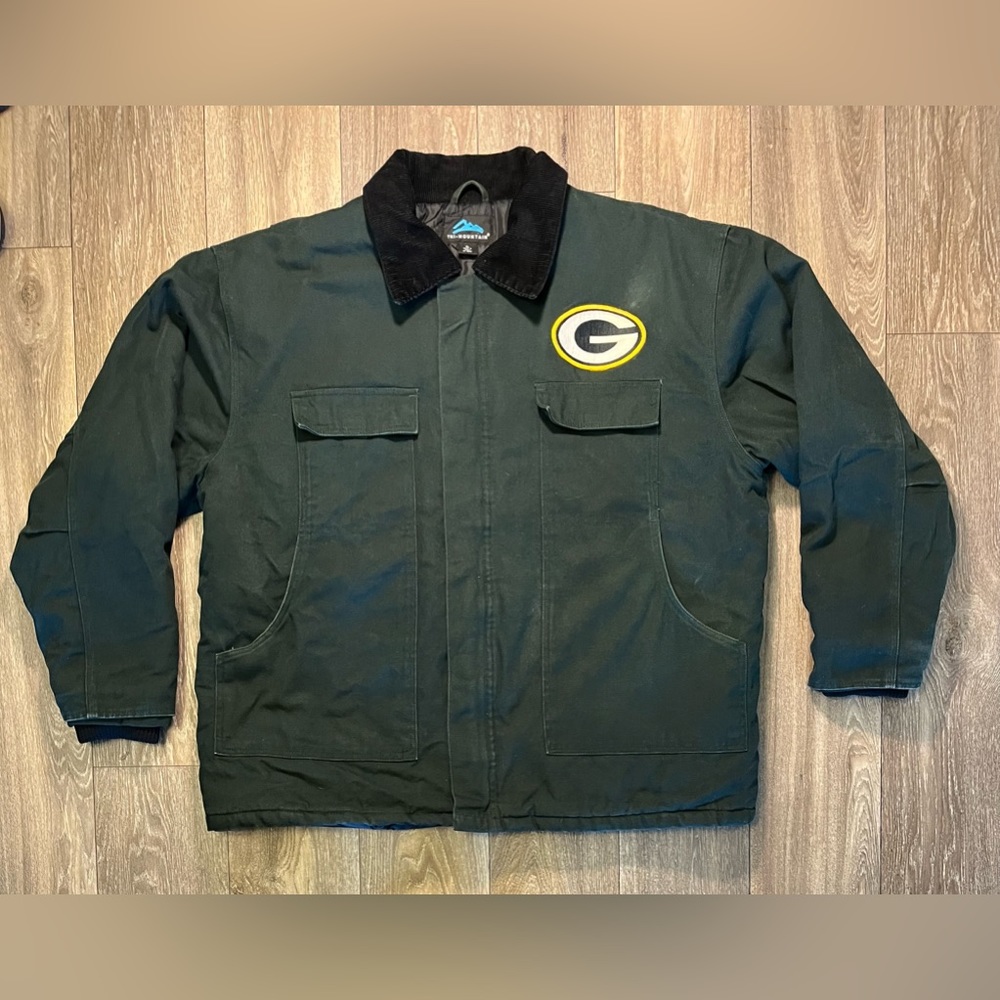 VINTAGE PACKERS Tri Mountain Green-Bay Corduroy Detroit Carhartt Jacket Canvas